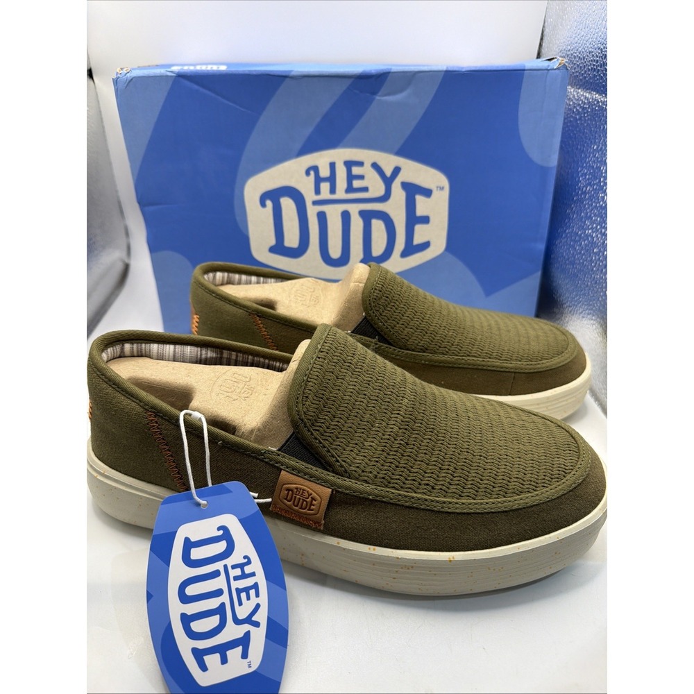 HEYDUDE Sunapee M Coastline Olive Slip On Shoes 40726-337 Men's Size 8